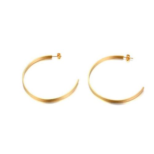 Gold Titanium Steel Hoop Earrings