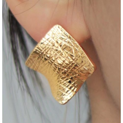 Gold Titanium Steel Geometric Earrings