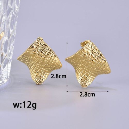 Gold Titanium Steel Geometric Earrings