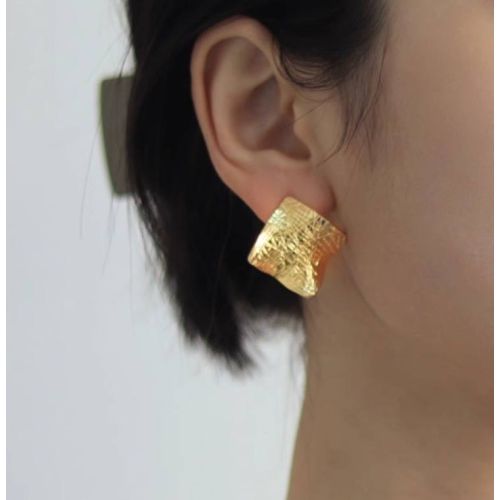 Gold Titanium Steel Geometric Earrings