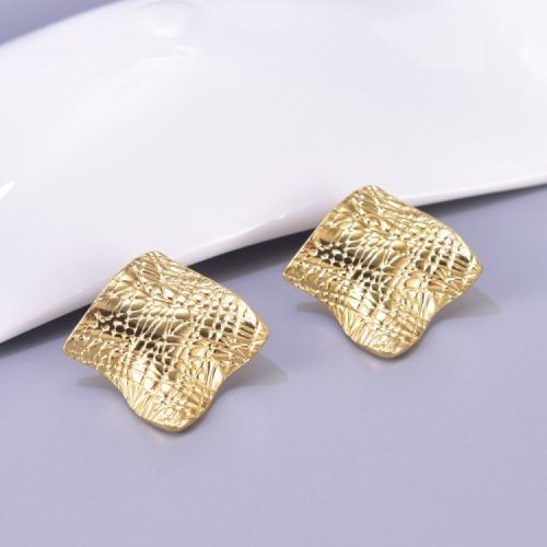 Gold Titanium Steel Geometric Earrings