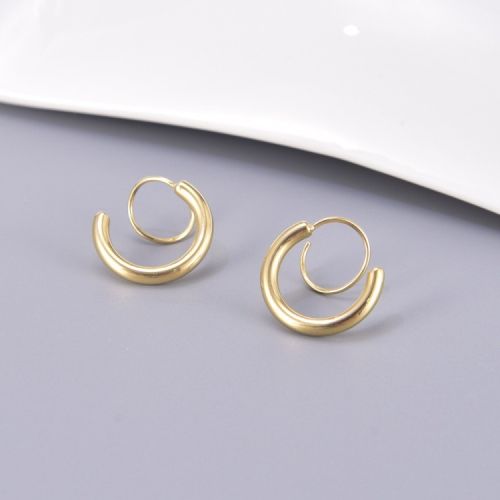 Gold Titanium Steel Geometric Earrings