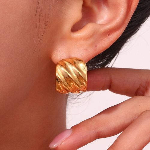 Gold 316L Steel Smooth Earrings