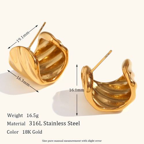 Gold 316L Steel Smooth Earrings