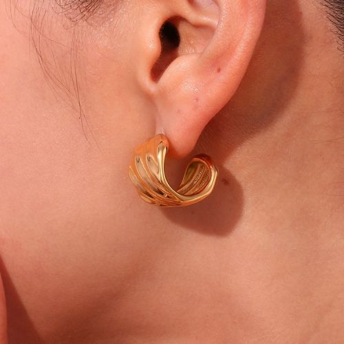 Gold 316L Steel Smooth Earrings