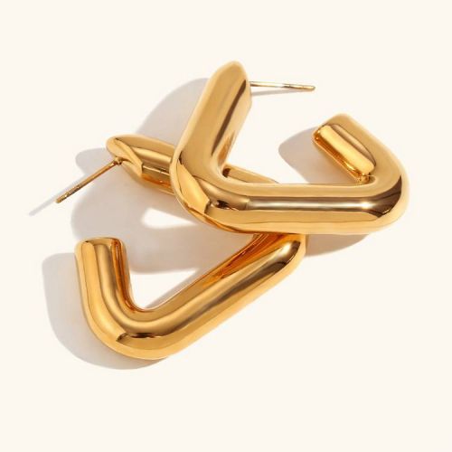 Gold 316L Steel Hoop Earrings