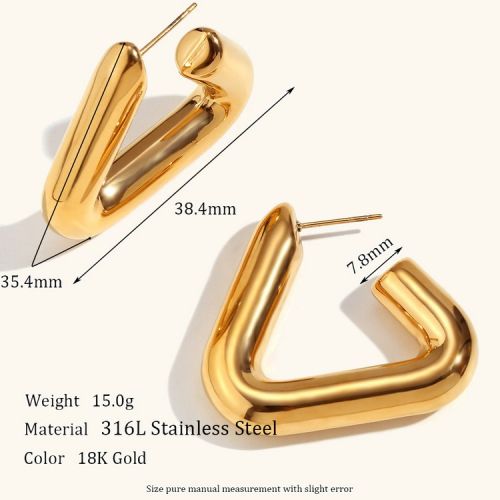 Gold 316L Steel Hoop Earrings