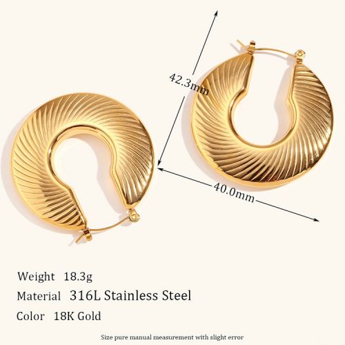 Gold 316L Steel Hoop Earrings