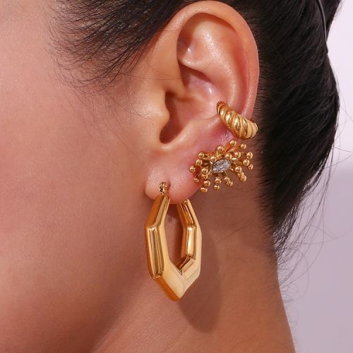 Gold 316L Steel Hoop Earrings