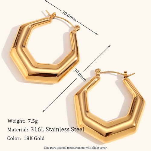 Gold 316L Steel Hoop Earrings