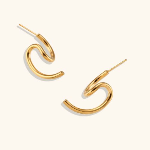 Gold 316L Steel Geometric Earrings