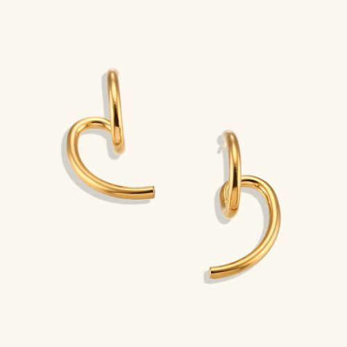 Gold 316L Steel Geometric Earrings