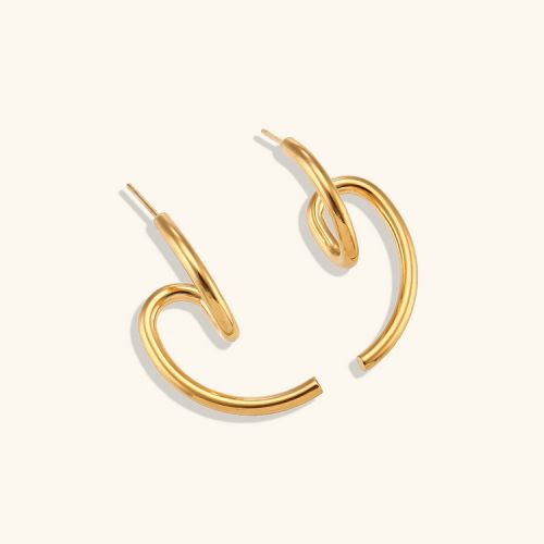 Gold 316L Steel Geometric Earrings