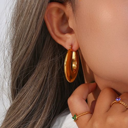 Gold 316L Steel Hoop Earrings