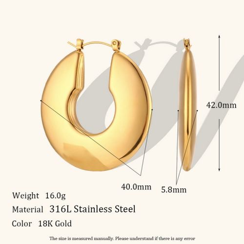 Gold 316L Steel Hoop Earrings