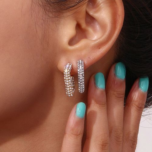 316L Steel and White Zircon Earrings