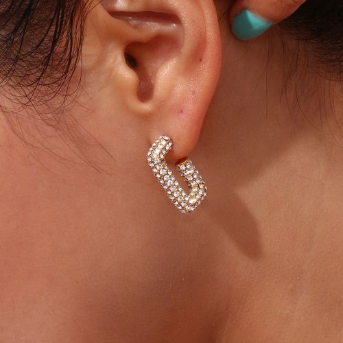 316L Steel and White Zircon Earrings