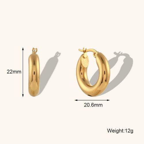 Gold 316L Steel Hoop Earrings