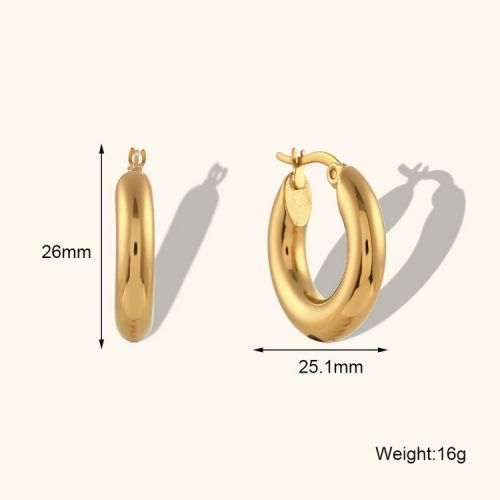 Gold 316L Steel Hoop Earrings