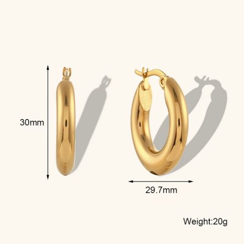 Gold 316L Steel Hoop Earrings