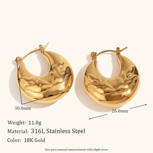 Gold 316L Steel Hoop Earrings