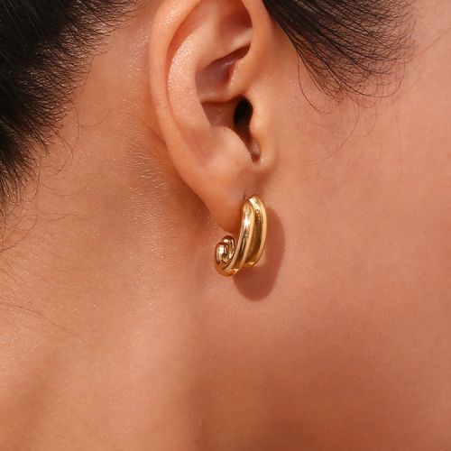 Gold 316L Steel Smooth Earrings