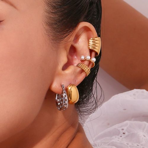 Gold 316L Steel Smooth Earrings