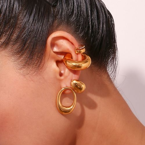 Gold 316L Steel Smooth Earrings