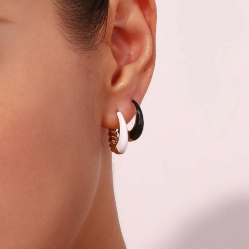 Enamel and 316L Steel Hoop Earrings