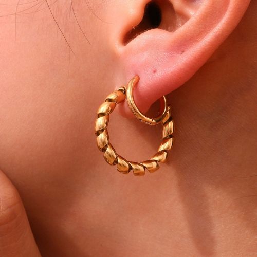 Gold 316L Steel Hoop Earrings