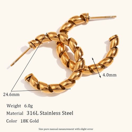 Gold 316L Steel Hoop Earrings