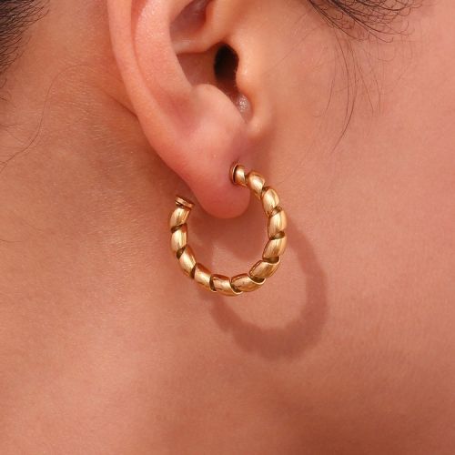 Gold 316L Steel Hoop Earrings