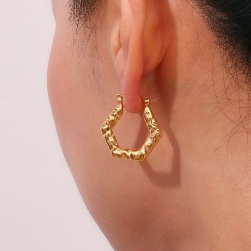 Gold 316L Steel Hoop Earrings