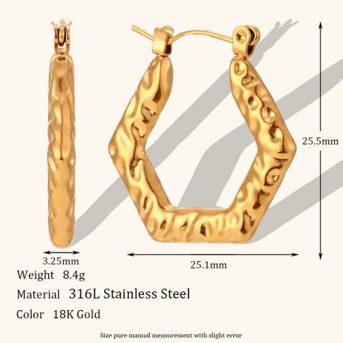 Gold 316L Steel Hoop Earrings