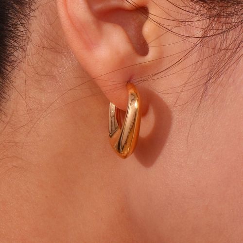 Gold 316L Steel Hoop Earrings