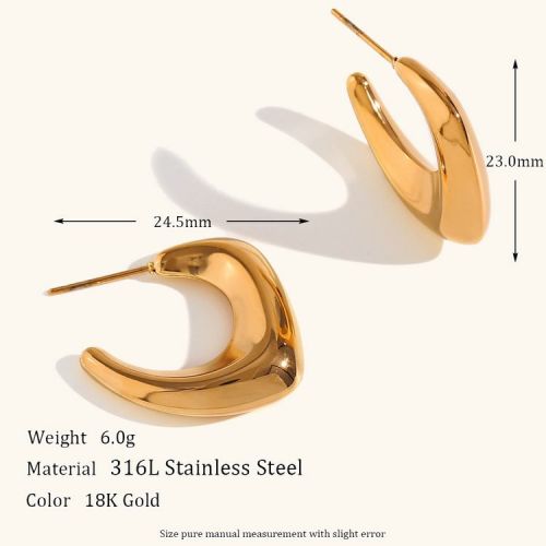 Gold 316L Steel Hoop Earrings