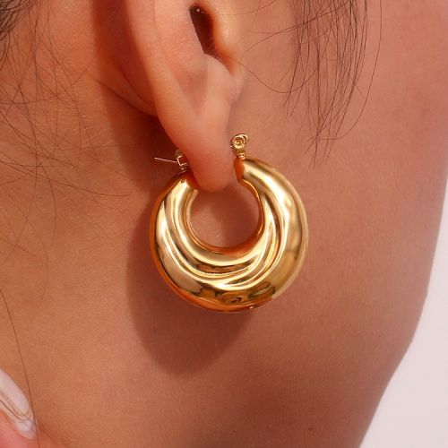 Gold 316L Steel Hoop Earrings