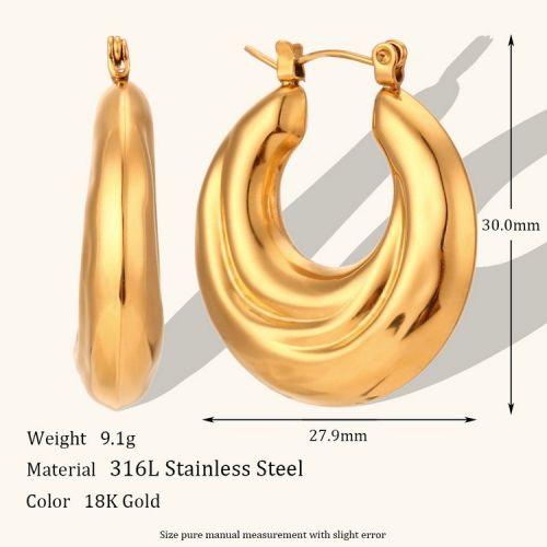 Gold 316L Steel Hoop Earrings