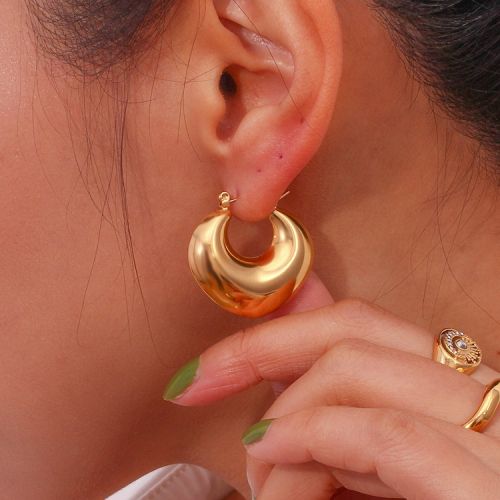 Gold 316L Steel Hoop Earrings