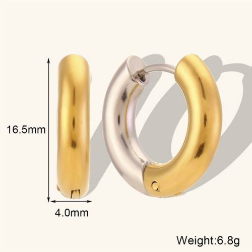 Gold and Silver 316L Steel Hoop Earrings