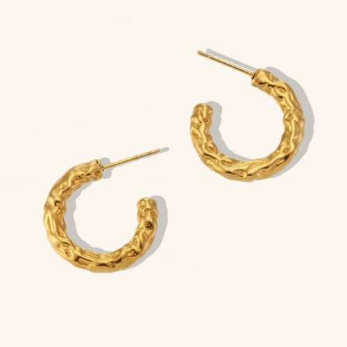 Gold 316L Steel Hoop Earrings