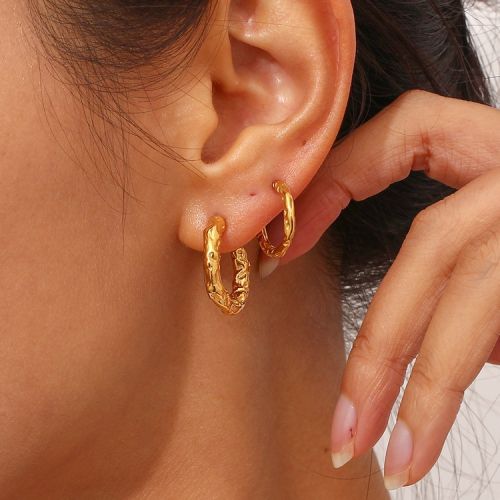 Gold 316L Steel Hoop Earrings