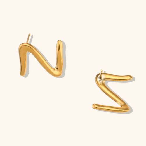 Gold S.Steel Geometric Earrings