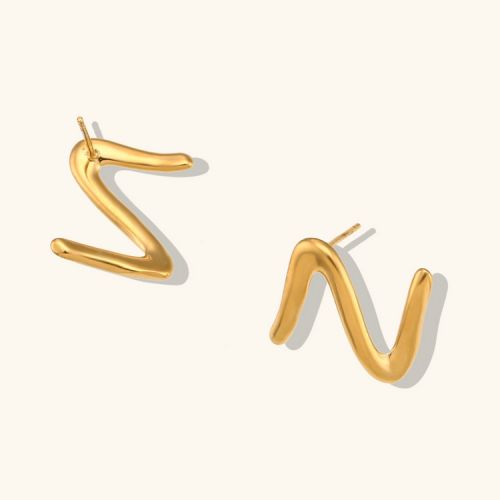 Gold S.Steel Geometric Earrings