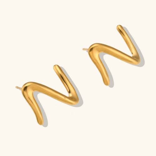 Gold S.Steel Geometric Earrings