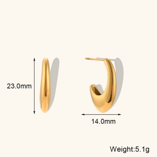 Gold 316L Steel Hoop Earrings