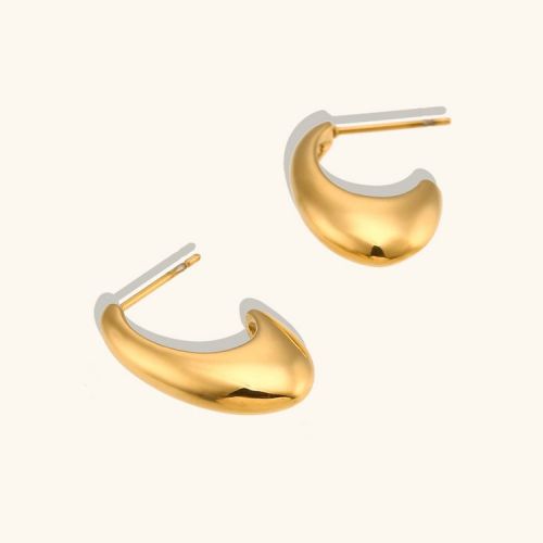 Gold 316L Steel Hoop Earrings