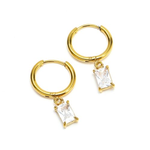 Gold Titanium Steel Earrings