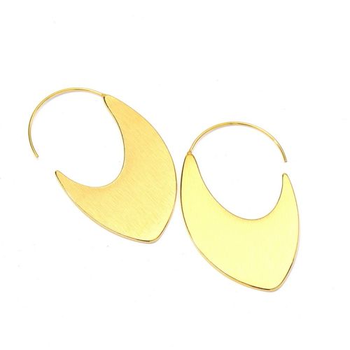 Gold Titanium Steel Hoop Earrings