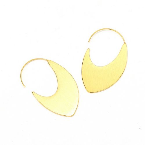 Gold Titanium Steel Hoop Earrings